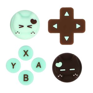 TEMU 닌텐도 스위치 2 조이콘 컨트롤러 및 NS 스위치 라이트 콘솔용 캡 + 십자형 버튼 스티커 + ABXY 버튼 스티커. 참고: 버튼 스티커는 NS 스위치에 적합하지 않습니다