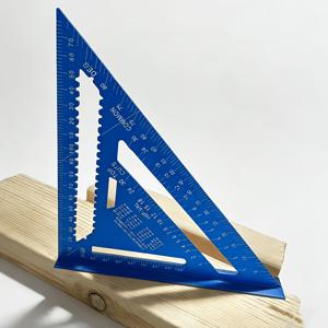TEMU 정밀 알루미늄 목공용 삼각자, 7인치 직각 삼각자, 물결 모양 모서리 45°/90° 삼각자, 컴팩트하고 휴대가 간편하며 내구성 좋음, 목공 마킹 및 엔지니어링 제도용
