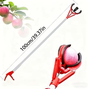 TEMU 과일 수확용 도구 1개, 사과, 배, 감, 레몬, 망고에 적합한 고대형 집게형 수확기, 바구니 및 스탠드 포함, 조립이 쉬운 나무 수확 도구