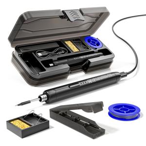 TEMU USB/무선 납땜 인두, 3단 온도 조절, 용접 와이어, 브래킷 및 보관 상자 포함