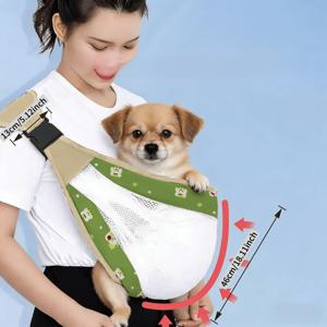 TEMU 강아지, 고양이용 통기성 메쉬 슬링 - 버클 잠금식 전면 휴대 하네스, 야외 활동, 여행, 동물 병원 방문에 적합한 크로스바디 캐리어, 소형견 및 중형견용 봄/여름 캐리어