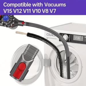 TEMU 2개 드라이어 벤트 클리너 키트 진공 호스 부착물, 호스 및 클리닝 브러시 포함, Dyson V15 V12 V11 V10 V8 V7 진공 청소기, 드라이어 린트 브러시, 린트 제거기에 적합