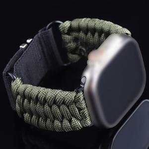 TEMU 애플워치 시리즈 11, 10, 9, 8, 7, 6, SE, 5, 4, 3 호환 수제 파라코드 시계 밴드. iWatch Ultra, 3, 2, 1용 나일론 C버클 스트랩, 49mm, 46mm, 45mm, 44mm, 42mm, 41mm, 40mm, 38mm 호환. 남성용 아웃도어 스포츠 시계줄