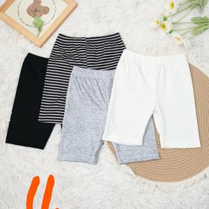 TEMU 여아용 카프리 레깅스 4개 세트, 심플하고 활용도 높은 색상, 얇은 및 단색, 아우터웨어용 패셔너블하고 활용도 높은 무릎 기장 바지, 아동용 신축성 있는 레깅스, 안감용 또는 아우터웨어용, 요가 팬츠, 사이클링 팬츠, 댄스 팬츠, 야외 활동에 적합