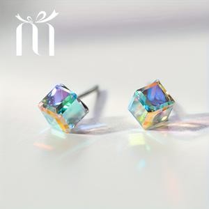 TEMU 여성을 위한 오로라 큐브 귀걸이 2개 세트, 저자극성, , 데이트, 결혼식, 졸업 시즌, 뮤직 페스티벌 및 파티에 적합 - 가족, 친구, 자신 또는 여자친구를 위한 완벽한 선물