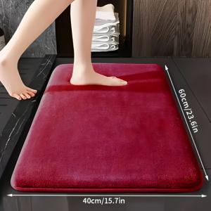 TEMU 솔리드 소프트 플러시 욕실 미끄럼 방지 매트, 편안한 변기 매트, 흡수성 매트, 귀여운 짧은 플러시 두꺼운 간편 관리 변기 매트