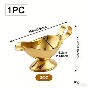 TEMU 미니 3oz 스테인리스 스틸 스테이크 소스 컵 페퍼 소스 보트 1개, 인체공학적 손잡이 바비큐 소스 팟, 주방, 호텔 레스토랑, 가정용 고기 육즙 보트, 샐러드 드레싱/소스/우유/잼 등에 사용 가능, 가볍고 내구성 좋음