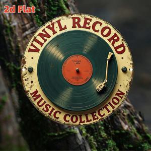 TEMU 2D 플랫 빈티지 바이닐 레코드 벽 장식 – 둥근 모서리의 레트로 LP – 녹색 배경, 방수 및 방진 – 가정, 사무실, 카페, 바에 적합 – 음악 애호가를 위한 선물 – 7.8X7.8인치 (19.79X19.79cm), 향수 디자인