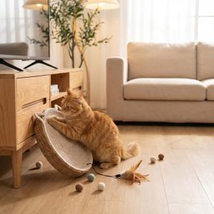 TEMU 고양이 귀 모양 캣베드 – 고양이의 취향을 고려한 매력적인 고양이 귀 디자인. 둥근 우븐 침대 본체는 내마모성 및 스크래치 방지 기능으로 가구를 보호합니다. 원형 구조는 고양이의 자연스러운 몸 웅크림 습관에 부합합니다. 집고양이의 휴식, 발톱 갈기와 놀이, 거실 반려동물 장식용으로 적합. 고양이 집사를 위한 필수 도구.
