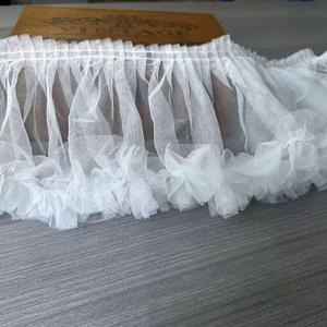 TEMU 1야드 17cm 폭 3D 꽃 튤 러플 레ース 트림, 의류, 스커트, 헤어 액세서리용 DIY 공예 재봉 용품