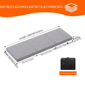 TEMU 차량용 트렁크 수면 매트, 범용 접이식 자동차 매트리스, 싱글 접이식 매트 8cm*60*180cm, 차량 내 수면용 특수 싱글 침대, 레벨링 매트, SUV 가젯