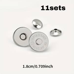 TEMU 11세트 자석 버튼, 14mm/18mm 이중 리벳 스터드 자석 스냅 걸쇠 (핸드백, 수공예품, 가방 버클 추가, 코트용 숨겨진 스냅, 여행 가방 및 지갑 하드웨어)