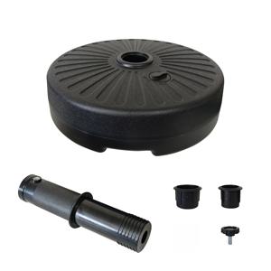 TEMU 헤비듀티 물로 채우는 야외 우산 베이스 스탠드 - 스틸 우산 홀더 포함, 38mm/48mm 폴에 적합한 원형 중량 베이스, 수영장 옆, 발코니, 상업용 안정적인 파티오 캐노피 (폴 호환성 문제 없음)