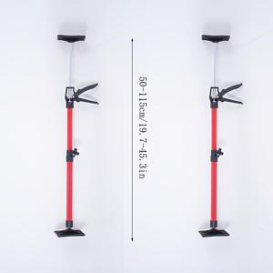 TEMU 높이 조절 가능한 메탈 텔레스코픽 지지대 2개 세트. 높이 범위는 -23.23인치 및 19.69-43.31인치입니다. 빠른 해제 메커니즘과 회전 가능한 미끄럼 방지 베이스가 특징입니다. 다양한 지지대 및 브래킷에 사용되는 수동 건설 도구입니다.