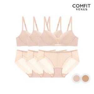 노와이어 더블윙 미니멀 브라 히든팬티 세트 A~D컵 3매입(GSET390)