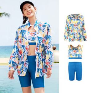 [빠른출고]피오나 M~3XL 집업 여성래쉬가드 루즈핏  빅사이즈 수영복 여자수영복 중년 레쉬가드세트 커버업