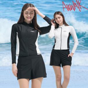 에어워크서프 여성래쉬가드세트 2피스 집업+보드숏 YAWe0278