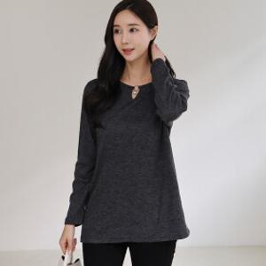 드리다 봄 가을 빅사이즈 스판 초커 장식 티셔츠 40-50대 미시 중년여성옷 엄마옷 하객 출근 모임