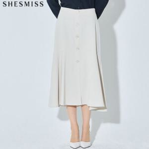 [쉬즈미스(SHESMISS)] 백 밴딩 버튼 스커트 (택가격: 228000원)