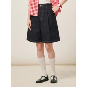 생지 데님 쇼트 팬츠  네이비 (BF5325C02R)