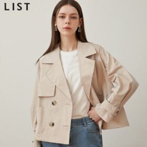 [리스트(LIST)] 로라제인 코튼 스트링 숏 트렌치코트 (택가격: 398000원)