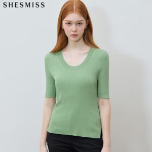 [쉬즈미스(SHESMISS)] 앨리스 U넥 골지 니트 탑 (택가격: 138000원)