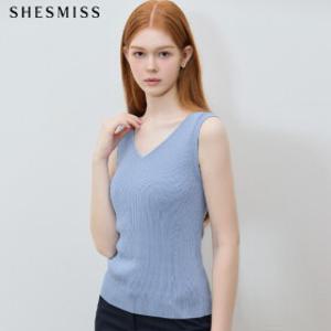[쉬즈미스(SHESMISS)] 날씬핏 슬리브리스 니트 탑 (택가격: 98000원)