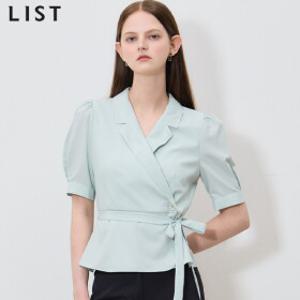 [리스트(LIST)] 페미닌 벌룬 슬리브 랩 블라우스 (택가격: 178000원)