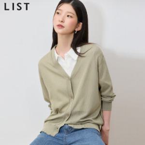 [리스트(LIST)] 시스루 슬릿 브이넥 가디건 (택가격: 138000원)