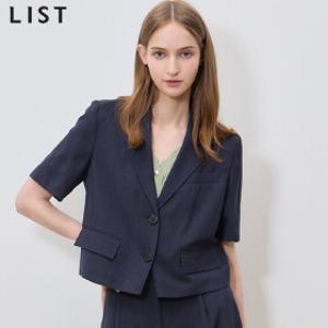 [리스트(LIST)] 감도높은 린넨 크롭 셋업 재킷 (택가격: 228000원)
