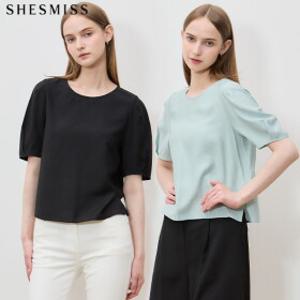 [쉬즈미스(SHESMISS)] 무드업 퍼프 슬리브 블라우스 (택가격: 138000원)