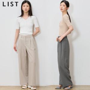 [리스트(LIST)] 뉴 클래식 핀턱 롱 와이드 팬츠 (택가격: 158000원)