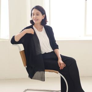 J31799 모던 실루엣 이중 7부가디건 50대 엄마옷