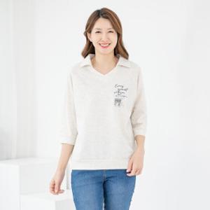 엄마옷 티셔츠 7부 카라 면 6RTY03138 중년여성/50대/60대/70대/마담/빅사이즈/할머니옷/여자