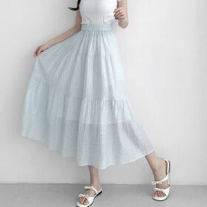 [유어하젤] 폴라로 잔꽃 쉬폰 캉캉 롱스커트_S4696