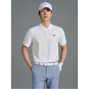 [빈폴골프] [HERITAGE] 남성 자가드 반소매 티셔츠 - 화이트(BJ6342B141)