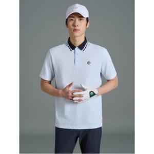 [빈폴골프] [HERITAGE] 남성 시어서커 반소매 티셔츠 - 스카이 블루(BJ6442B31Q)