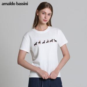 [아날도바시니(ARNALDO BASSINI)] 소프트 진주닥스 라운드반팔티 (택가격: 98000원)