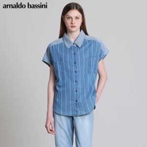 [아날도바시니(ARNALDO BASSINI)] 줄청배색 포켓 카라 셔츠 (택가격: 158000원)