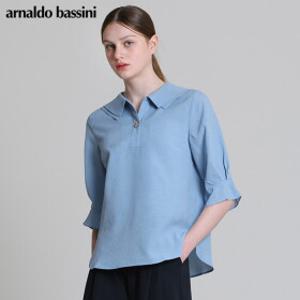 [아날도바시니(ARNALDO BASSINI)] 쿨링 폴리 7부 블라우스 (택가격: 138000원)