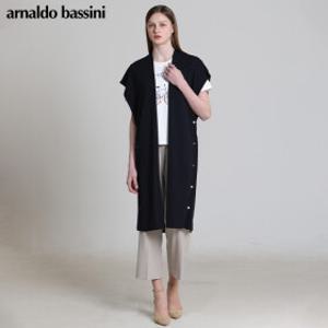 [아날도바시니(ARNALDO BASSINI)] 옆단추 비스코스 케이프 롱 니트조끼 (택가격: 138,000원)