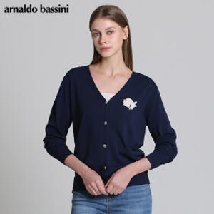 [아날도바시니(ARNALDO BASSINI)] 꽃자수 니트 가디건 (택가격: 158000원)