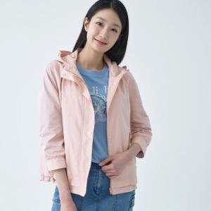 [지센] (2컬러) 후드 프린트자수 숏 코트 LCCAO329