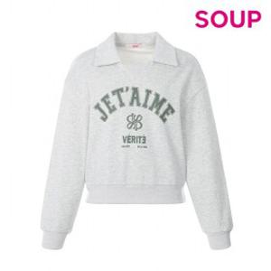 [SOUP] 레터링 크롭 칼라 티셔츠 (SA3LT30)