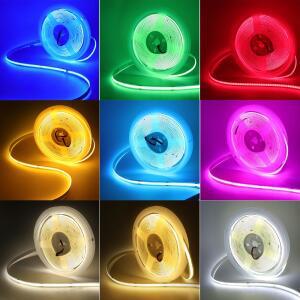 COB LED 스트립 고밀도 USB 라이트 레드, 그린 블루, 핑크, 아이스 웜 화이트, 유연한 테이프, TV 5V, 320