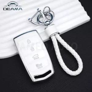 차키케이스 커버 현대 2020 창세기 G70 G80 EQ900 G90 4 Bottons TPU 차량용 스마트 키 케이스 자동 Fob 쉘