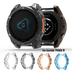 가민피닉스 Garmin Fenix ？？8 TPU 보호 케이스 커버 쉘용 43MM 47MM 51MM 스마트 시계 세미 커버리지 범