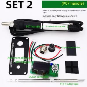 1.3인치 STC-OLED 납땜 스테이션, 철제 부품 키트, T12 디지털 온도 조절기, 전원 공급 장치가 있는 인두