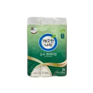 깨끗한나라 순수 프리미엄 화장지 3겹 30m 30롤 1팩