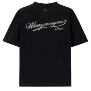 우영미 MUST IT_26SS 레터링 백 로고 티셔츠 블랙 W261TS08 708B